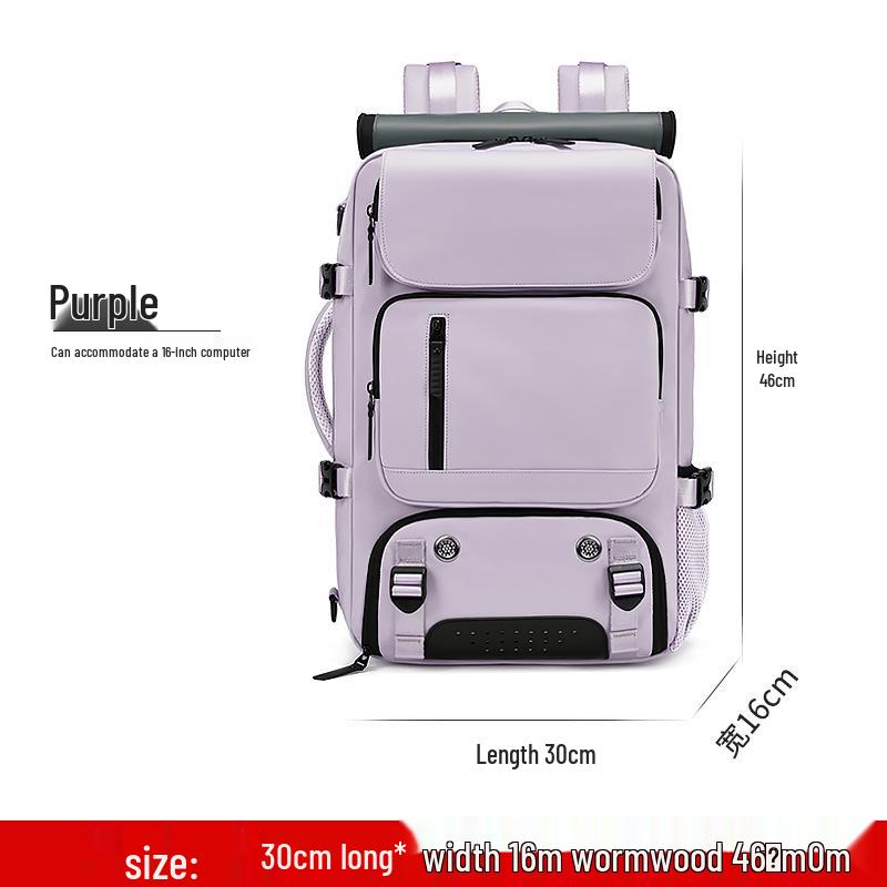 

Large Capacity Unisex Travel Backpack with Laptop and Crossbody Bag Features 18 inches фиолетовый