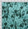 oneOone Cotton Poplin Aqua Blue Fabric Tropical Fabric For Sewing Printed Craft Fabric By The Yard 42 Inch