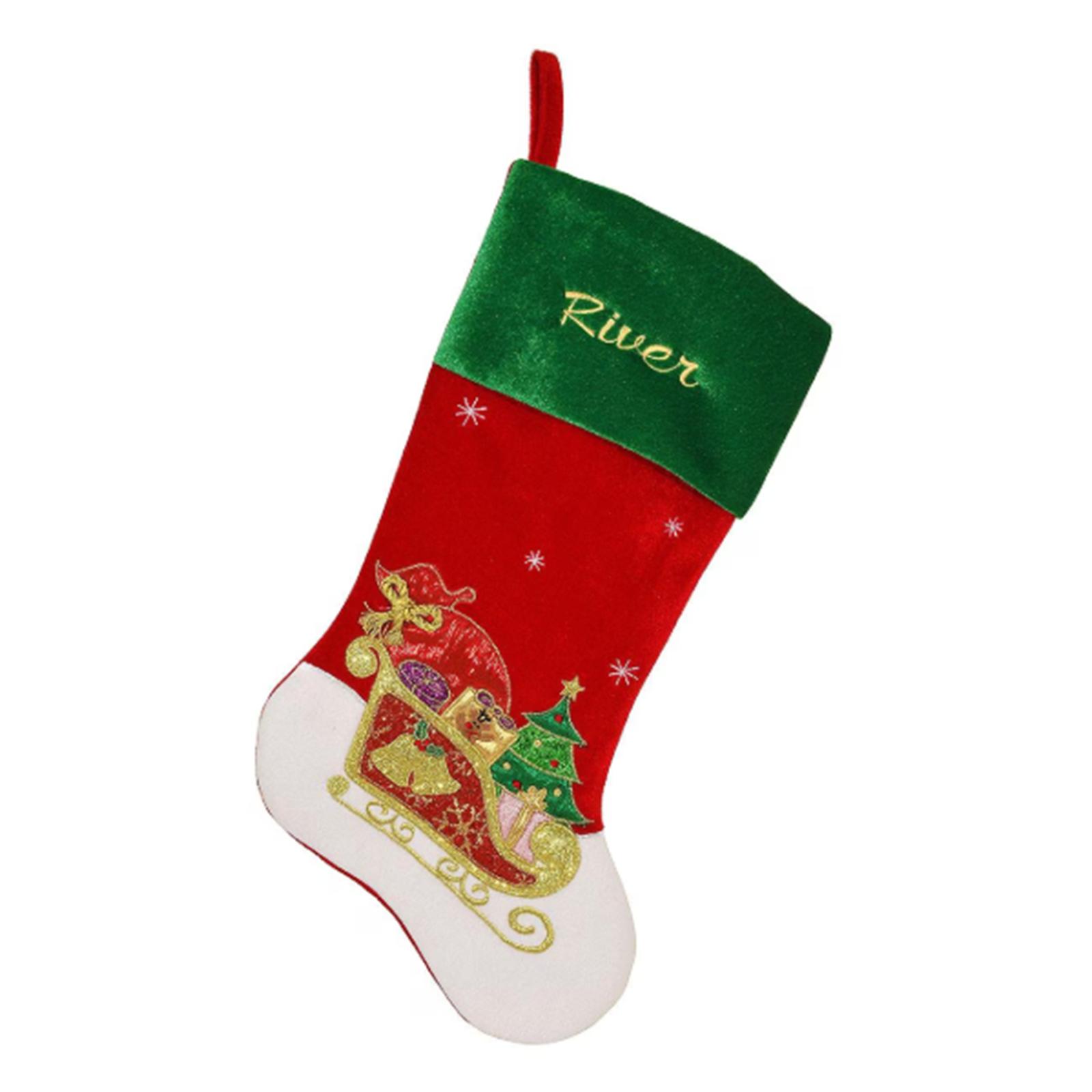 

Christmas Stockings – Santa’s Sleigh & Gifts Design красный