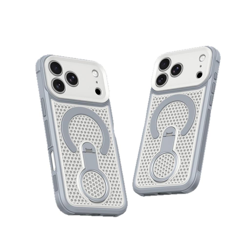 Magnetický stojánek s odvodem tepla pro iPhone 17 Pro Max s voštinovým prodyšným designem a ochranou kloubu