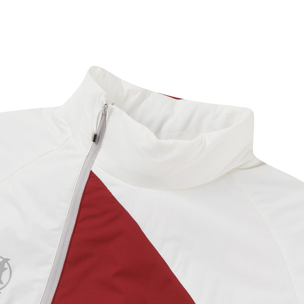 SAUCONY X LAMFO Retro Spliced Long Sleeve Zipper Fashion Comfortable Simple Stand Collar Cotton Jacket Men Jackets Snow-Peak-White SC2240301A-WT039