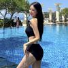 Internet Celebrity Hot Spring Vacation Black Sexy One-piece Bikini Small Breasts Gather Senior Sense Thin Swimsuit Female Explosion