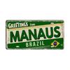 Vintage BRAZIL Landmark License Plate Rio De Janeiro Metal Sign City State Decorative Car Plate Bar Pub Garage Club Wall Decor
