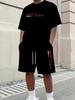 2026 Zomer Heren T-shirt Shorts 2-delige Set Grote Maten Heren Sport Shorts met Trekkoord Met Zak Sneldrogend T-shirt Pak
