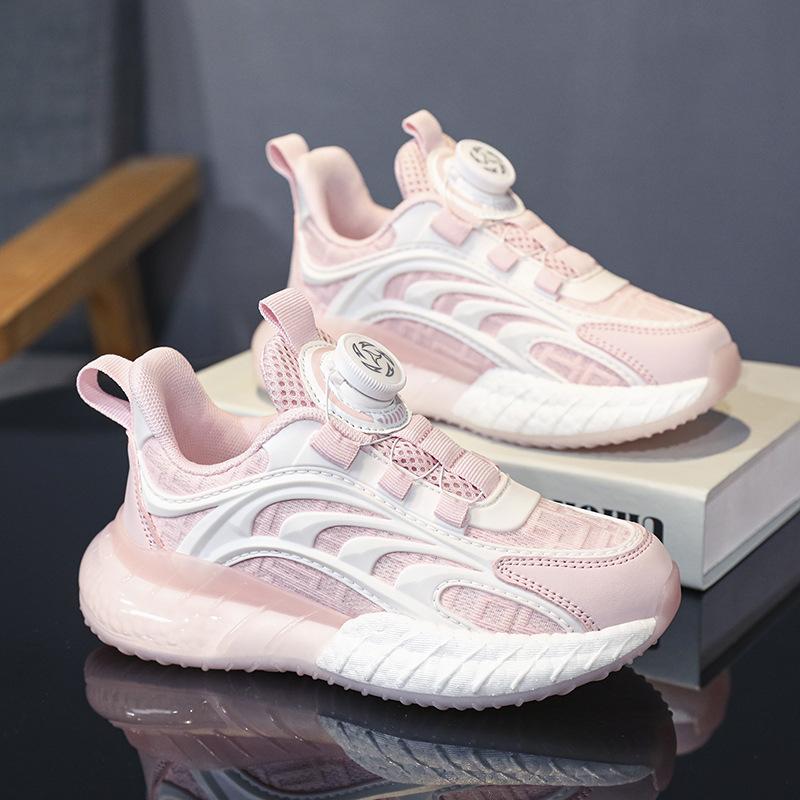 Classmate boys sports shoes 2025 spring and autumn new running shoes summer mesh buttons children's breathable single mesh shoes