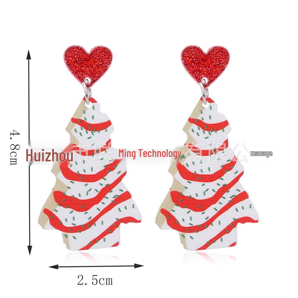 Colorful Acrylic Christmas Tree Dangle Earrings - Women's Holiday Jewelry