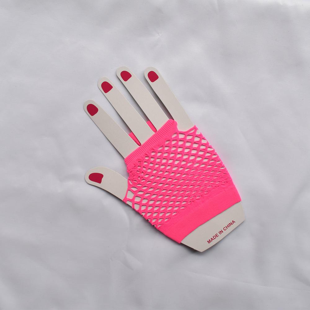 Short Fishnet Gloves Nightclub Multi-color Sexy Elastic Gloves Punk Mesh Gloves Hollow Fingerless Gloves