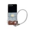 Fashion Cute Hellokitty Diamond Card Bag Phone Case For Samsung Galaxy Z Flip 7 6 5 ZFlip6 ZFlip7 Cover with Hand Strap Denim Ca