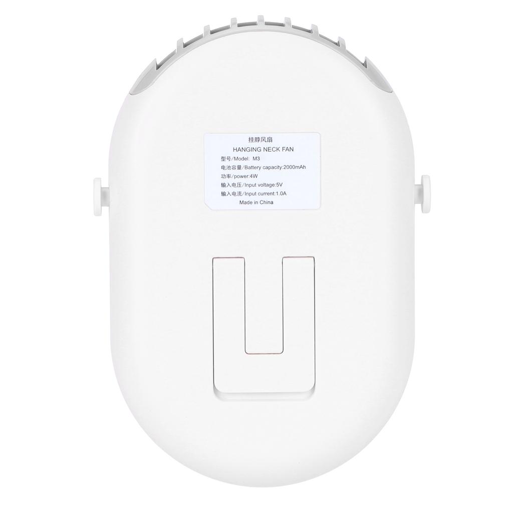 Electric Desktop Fan with 3 Speeds Portable Neck Hanging Aromatherapy Fan USB Charging(White )
