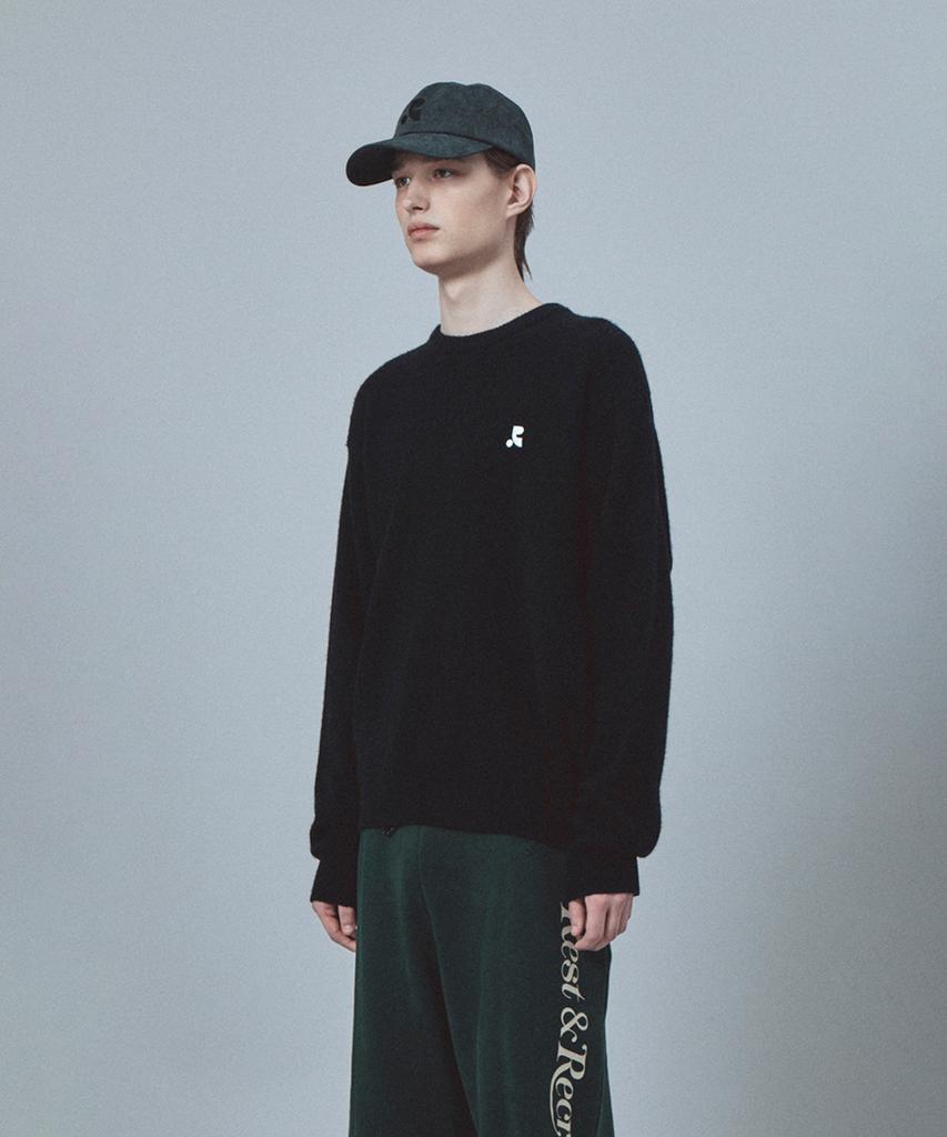 REST&RECREATION Logo Crew Neck Sweater - Black