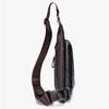 LAOSHIZI Genuine Leather Man's Chest Bags Crossbody Handbag Triangle Messenger Shoulder Blosa Phone Small Mochila Business Travel
