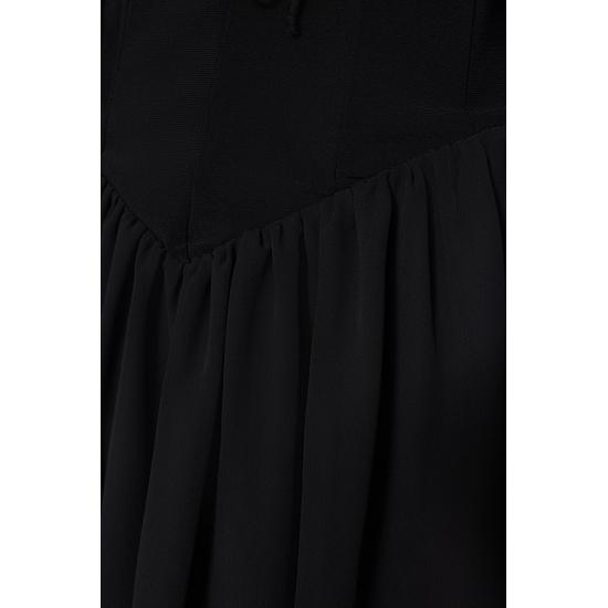 Waist Opening/Skater Lined Flared Chiffon Bridal Dress