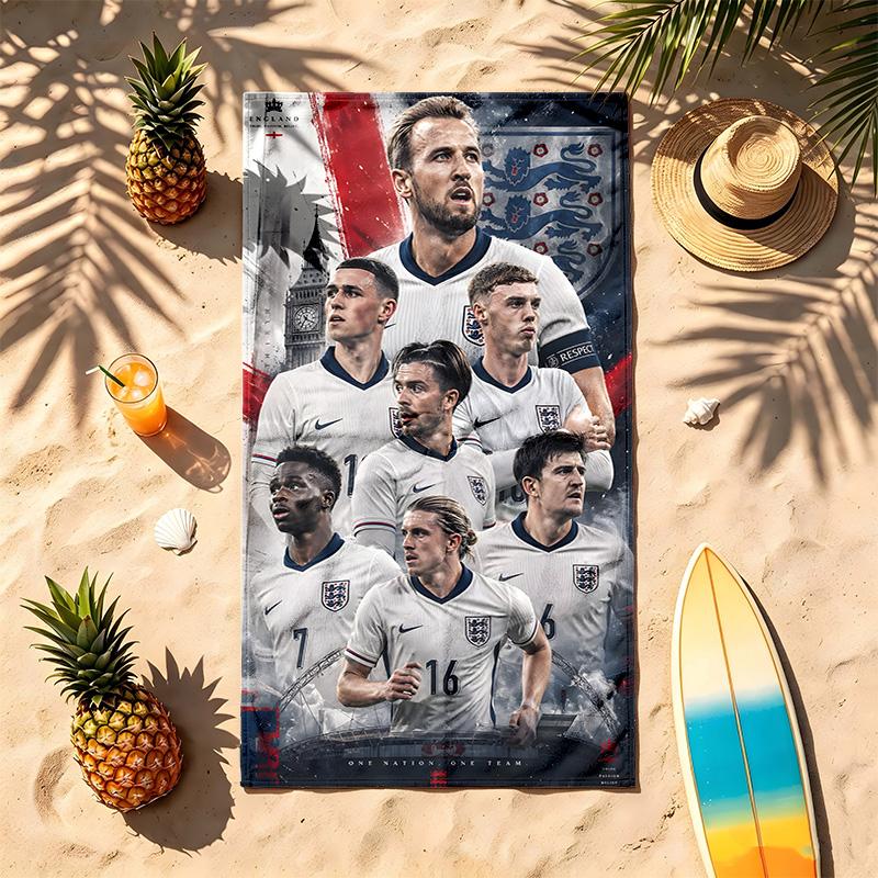 England National Football Team (1) Theme Beach Towel Sand Resistant Soft And Comfortable Suitable For The Pool Camping Yoga And Diving A Travel