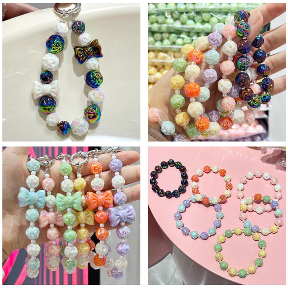 Handmade Accessories Jewelry Making DIY Yarn Ball For Key Chain Acrylic Necklace 10PCS Loose Beads Fashion Bracelets 11.1mm