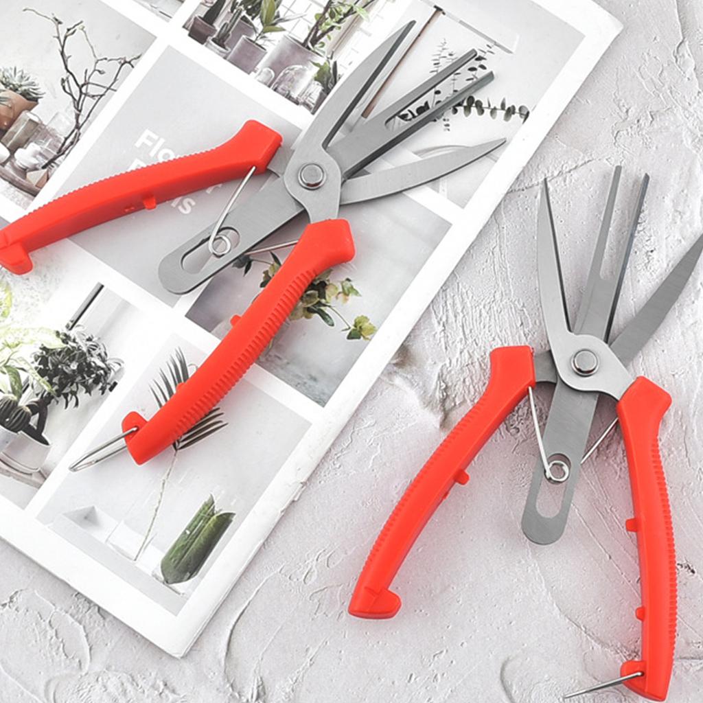 Gardening Hand Pruner Garden Scissors Pruning Shears Double Headed Pruning Snips Leaf Trimmer Straight Florist Scissor