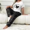 European And American Style Casual Large Size Home Clothes Loose Round Neck Short-sleeved Trousers Women's Pajamas Set