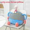 Cartoon Monster Plush Cushion With Soft Sherpa Cover For Lounge And Bed Decor