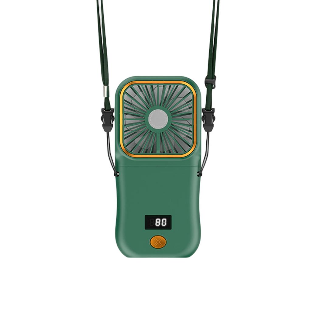 Portable Neck Fan USB Rechargeable Cooling Fan Digital Display Mini Ventilador Folding Hanging Neck Cooler Mute Neckband Fan