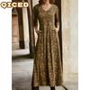 Fashion Autumn Winter Long Sleeve V-Neck Casual Dresses