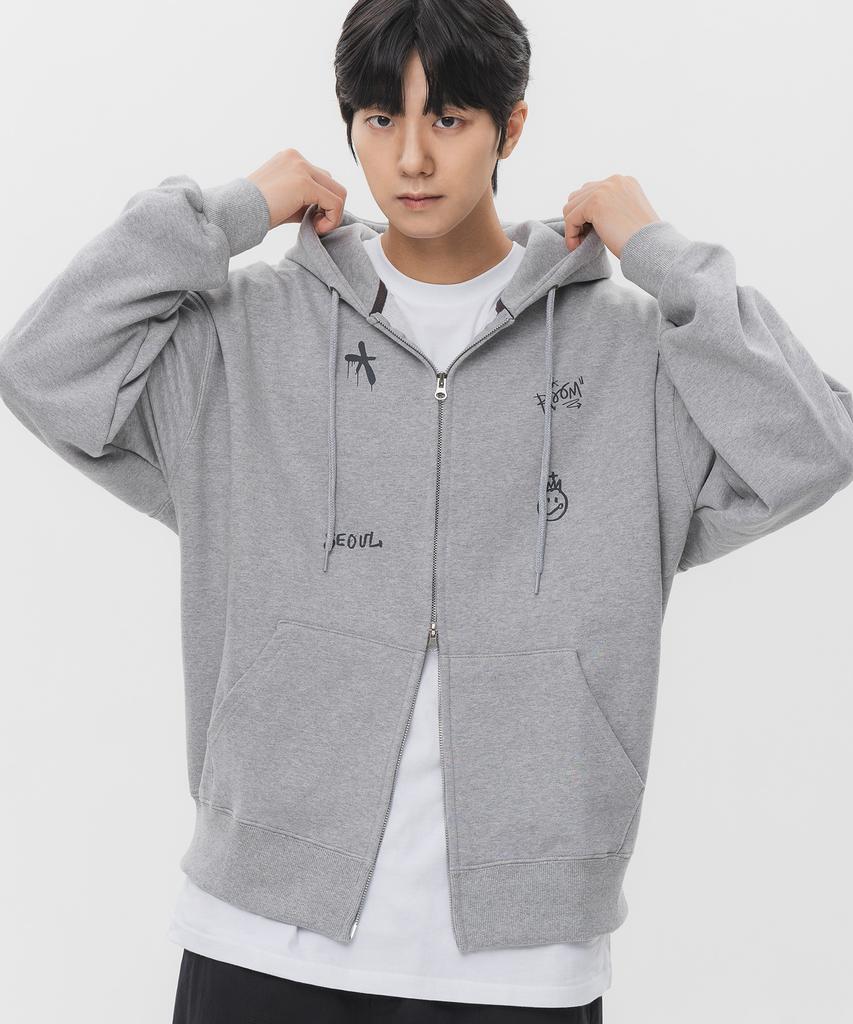 Alvinclo Outsider Two-Way Zip-Up Hoodie Azh297 (2 Colors)