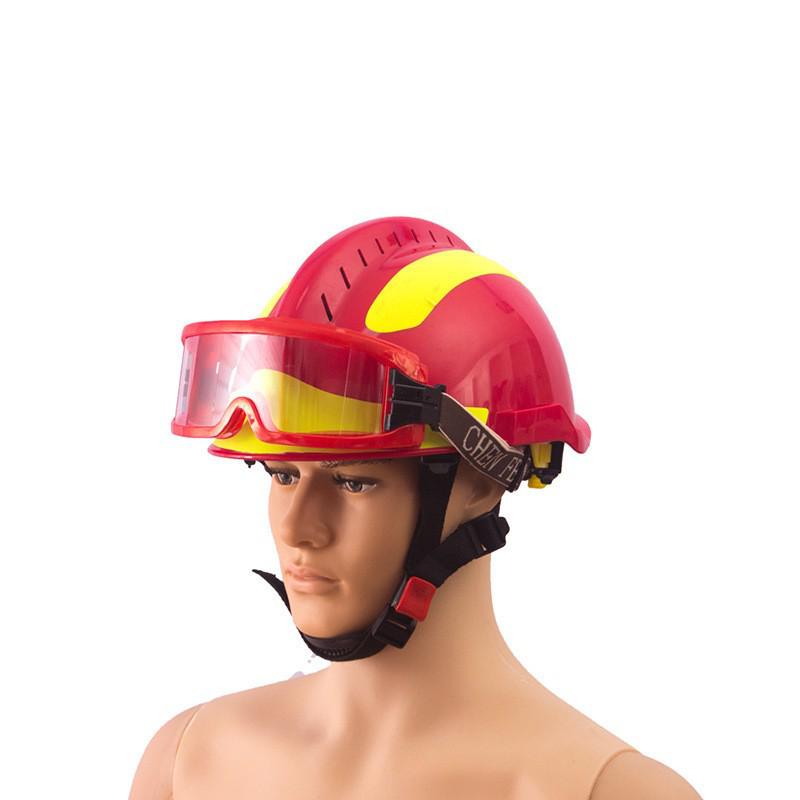 F2 Red Emergency Rescue Helmet with Goggles and Flashlight Holder for Firefighters and Forest Rescue синий