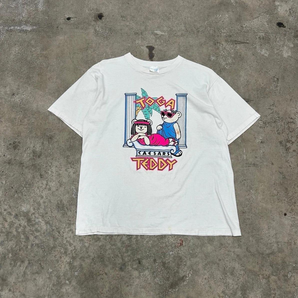 

Vintage 90s Caesars Exclusively TOGA TEDDY Single Stitch Graphic T-Shirt Size XL 4XL