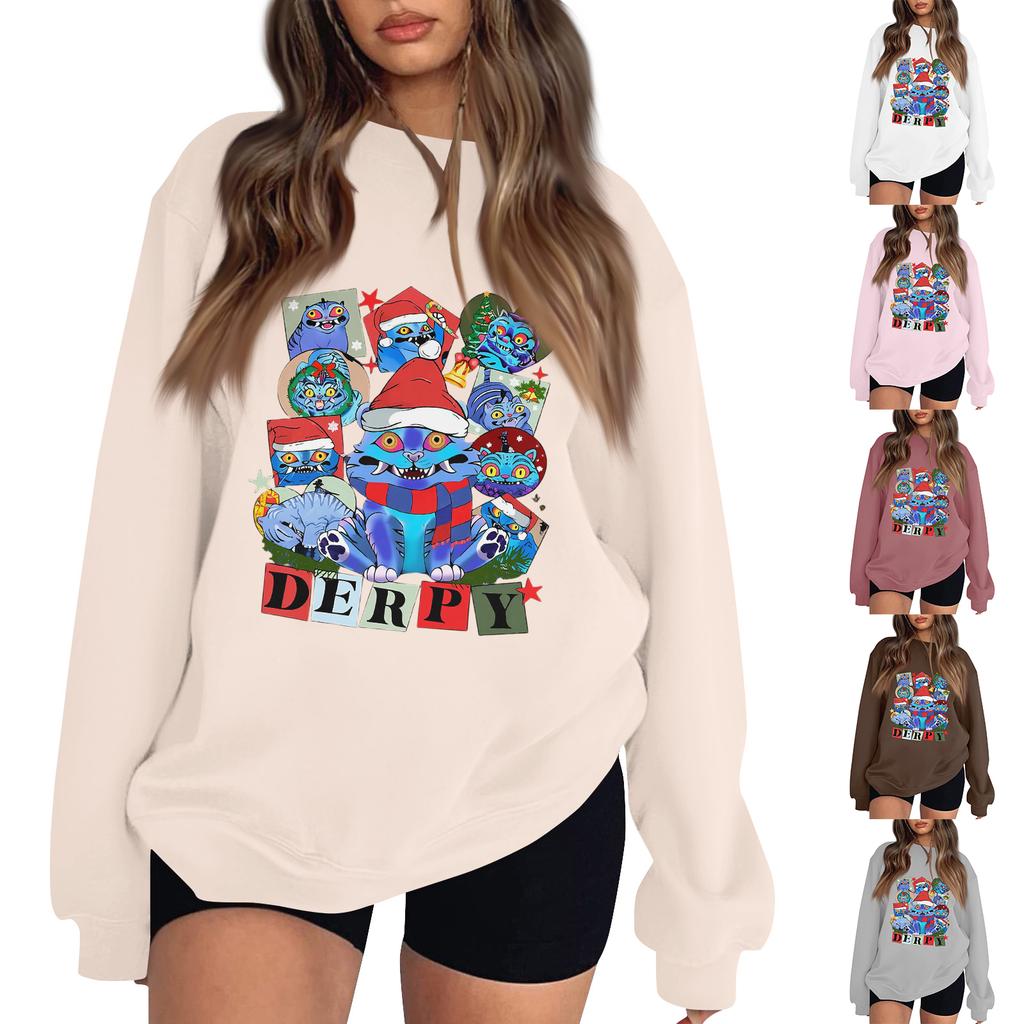 Women's Fashion Long-Sleeve Pullover Sweatshirt With Fun Movie-Themed Print
