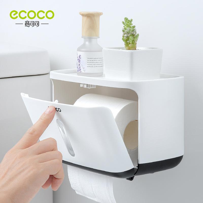 Bathroom Tissue Box Toilet Storage Toilet Paper Holder Tissue Dispenser Toilet Paper Box Wall-Mounted Waterproof Roll Paper Holder