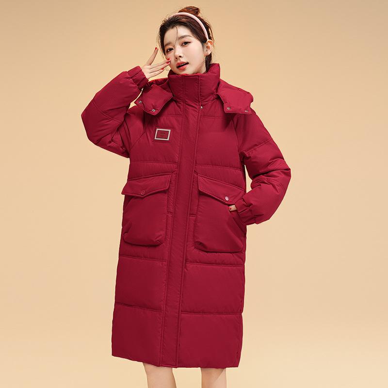 Chinese opera long knee-length cotton-padded clothes, winter new thickened couple coats, women's small cotton-padded clothes