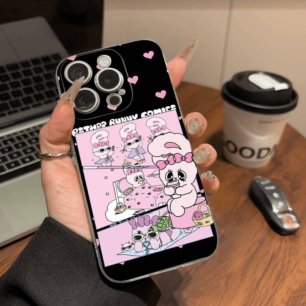 

Esther Cute B-B-Bunny For iPhone 17 16 16e 15 14 13 12 11 Pro Max Mini Plus Phone Case iPhone 14 pro