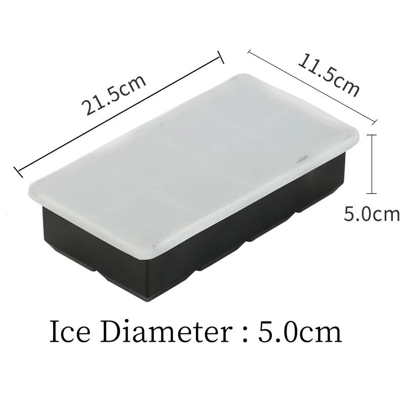 1/10PCS 4/6/8/15 Large Compartment Silicone Ice Cube Mold with Ice Ball Maker DIY Ice Tray for Home Kitchen Bar Freezer Tool