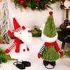Weihnachtsthema Hüpfende Federbasis Schneemann Weihnachtsmann Ornament Für Feiertagstischplatte Regal Dekoration Set