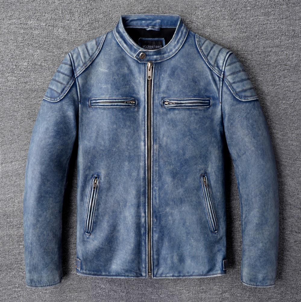 

Китайский размер винтажная желто-коричневая куртка из натуральной коровьей кожи для мужчин, мотоциклетное пальто, мужская байкерская одежда, весна-осень, азиатский размер 6XL 6XL синий