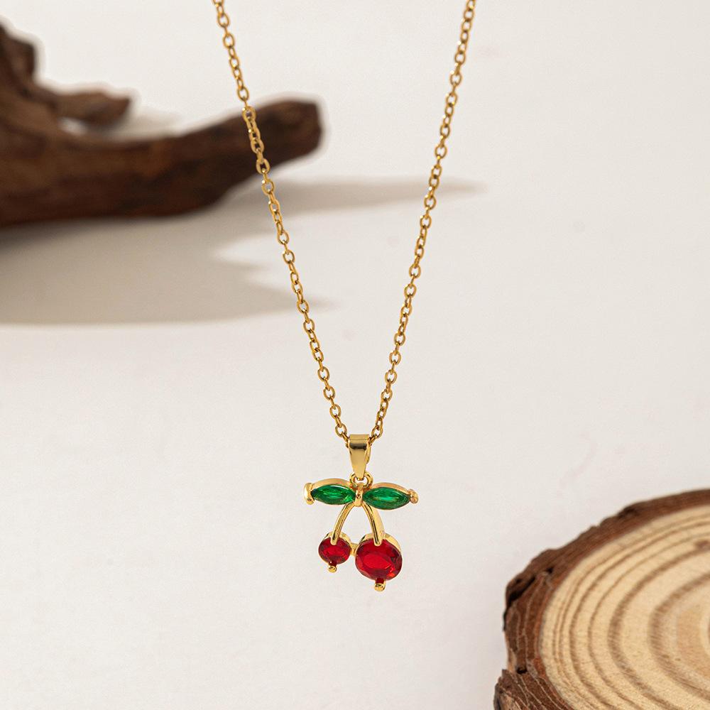 

2025 бестселлер горный хрусталь вишня кулон ожерелье нишевая личность мода простой темперамент холодный ветер ключица цепочка