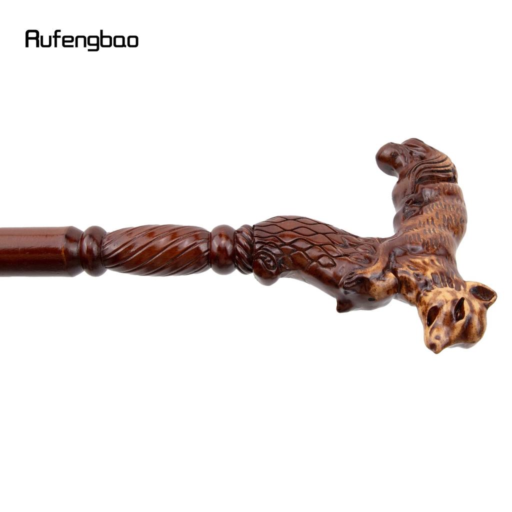 פוקס חום עץ אופנה מקל הליכה דקורטיבי ערפד Cospaly מסיבת עץ מקל הליכה ליל כל הקדושים מייס שרביט Crosier 93 ס"מ