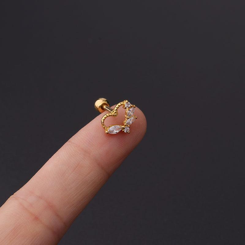 Puncture fashion Stud minimalist Twist Ball Stud lady Stainless Steel Earring