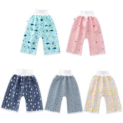 Comodi Pantaloncini-Gonna Pannolino Bambino 2 in 1 Anti Enuresi Lavabili Cotone Addestramento al Vasino Pantaloni Pannolino Impermeabili Biancheria da Letto
