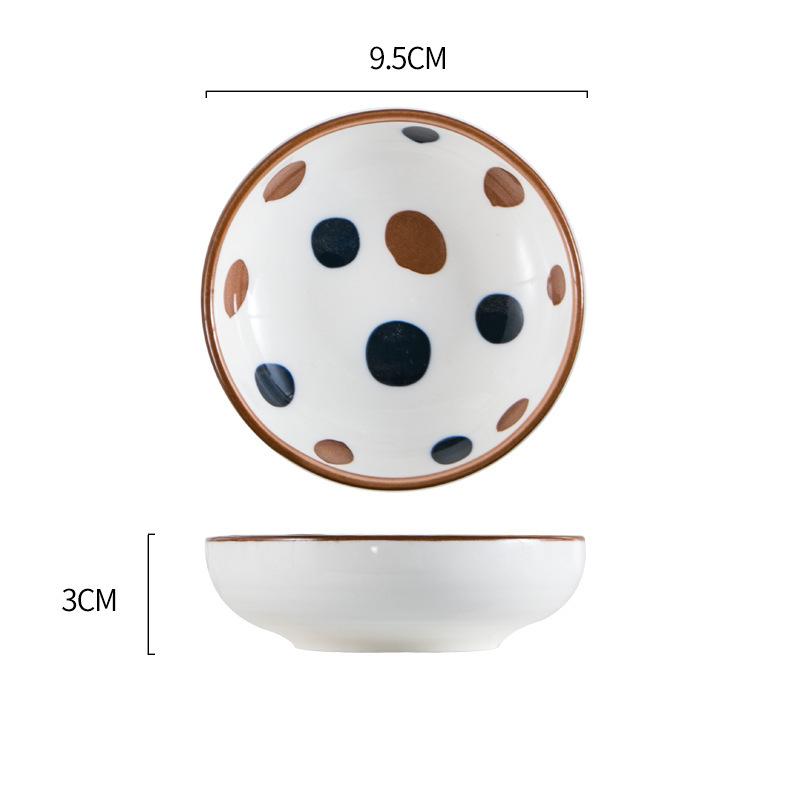 Ceramic Dipping With Vinegar Saucer, Underglaze Color, Small Round Saucer, Snack Hot Pot Restaurant, Hot Sauce Seasoning Saucer, Hot Pot Dipping