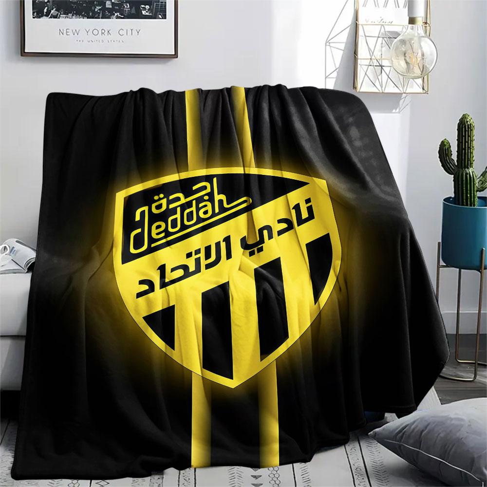 1PC Al-Ittihad FC Patterned Flannel Blanket Suitable For All Seasons for Home Decor Warmth and Comfort Gifts Holiday Present