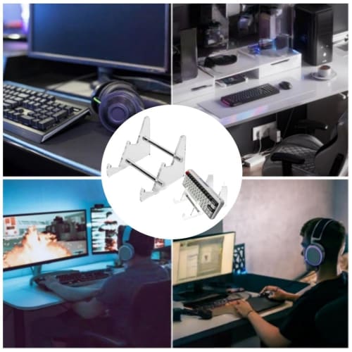 Keyboard Stand, Keyboard Holder for Office Use | 2-Tier Keyboard Storage Holder for Tablets and Photo Frames, Clear Acrylic Keyboard Display, 1 Keyboa