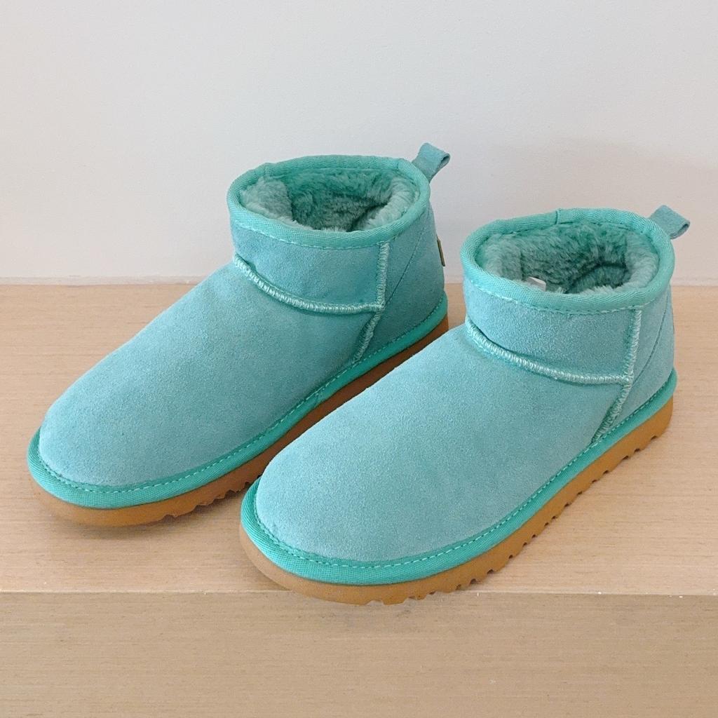 Classic Winter Women Ultra Mini Snow Boots Genuine Cowhide Leather Fur Slippers 2026 New Design Men Short Boot Flat Cotton Shoes