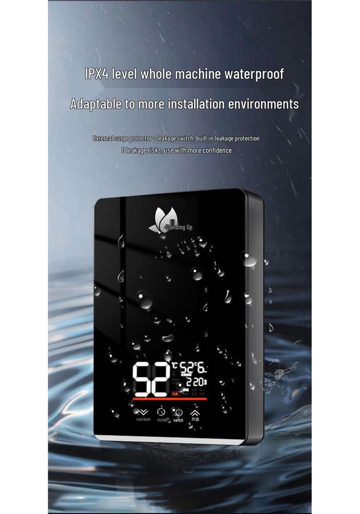 Vertical Electric Tankless Water Heater for Home, Shower, Small Bathroom, or Rural Rental Properties.