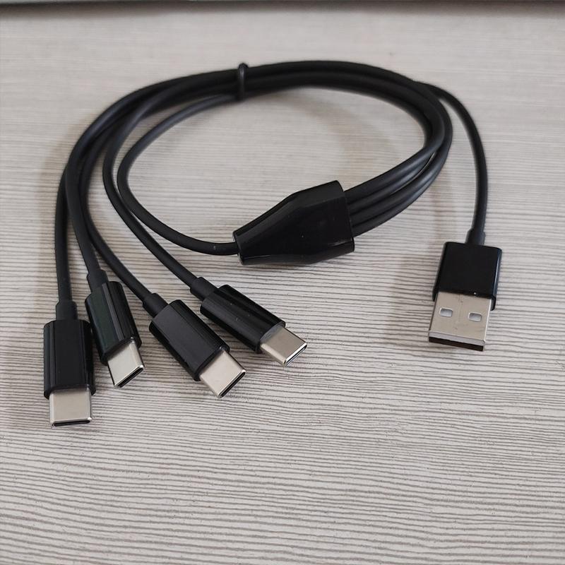 USB C Multi Charging Cable 4-in-1 Charging Cord with Type C Connectors Universal Charger Adapter for Tablet Phone