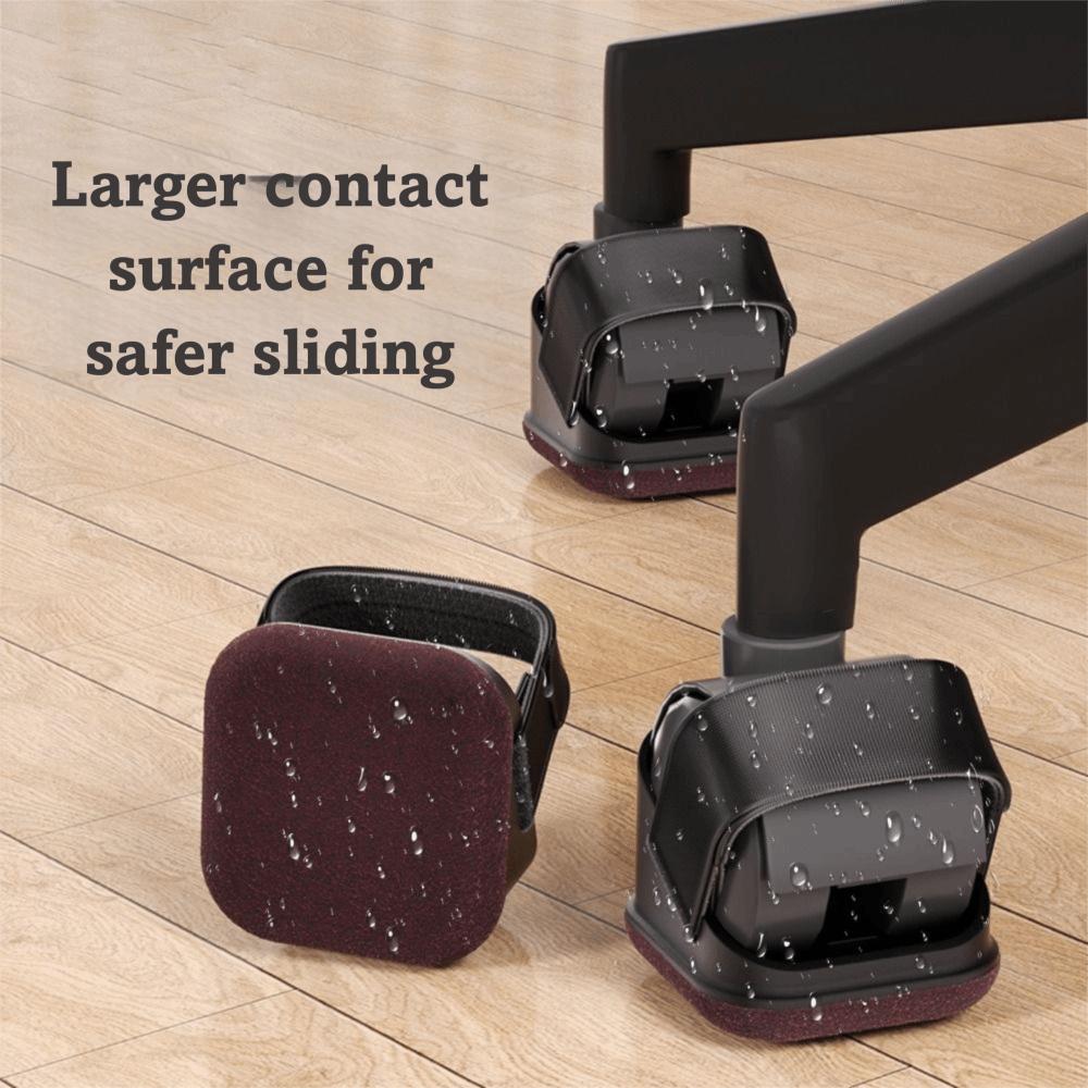 5pcs Soft Soft Felt Bottom Furniture Pads Heavy Duty Straps Design Roller Pads Quiet Anti-Aging Floor Guards Quiet Movement