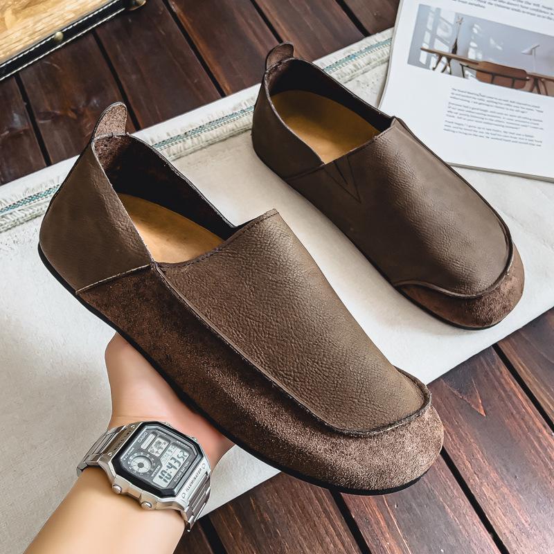 Flat Single Shoes Leather Shoes Business Casual Leather Shoes Casual Light Retro Lazy Shoes
