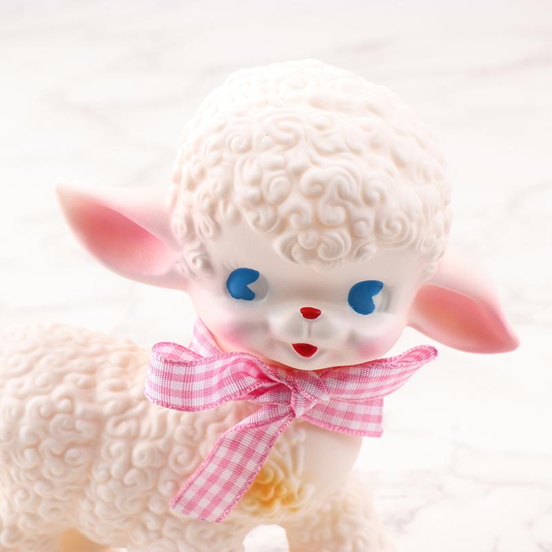 Retro Classic Plastic Sheep Doll Cute Girl Sweetheart Voice Animal Gift Model Lamb Static Desk Room Home Accessories Ornaments