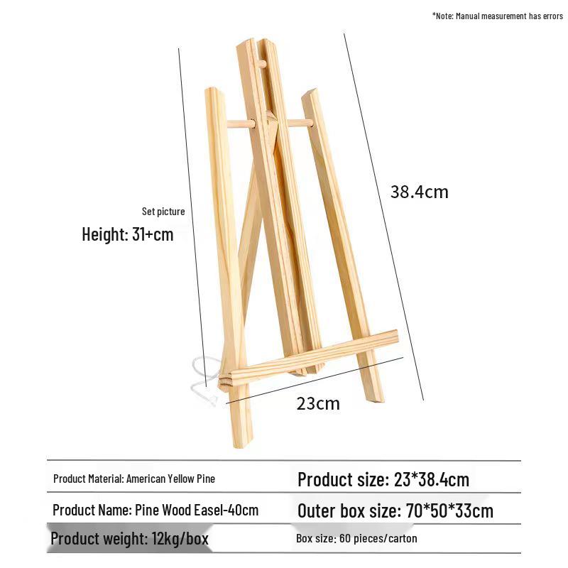 Portable Foldable Solid Wood Art Student Easel: Desktop Drawing Board and Artwork Display Stand