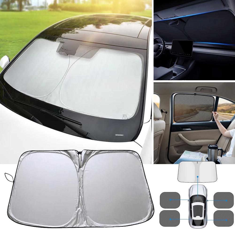 1pc Car Windshield Sun Shade Cover Foldable Front Window Sun Visor Blocks UV Refletive Car Parasol Sunshade Protector CoverWindshield Sunshades 1
