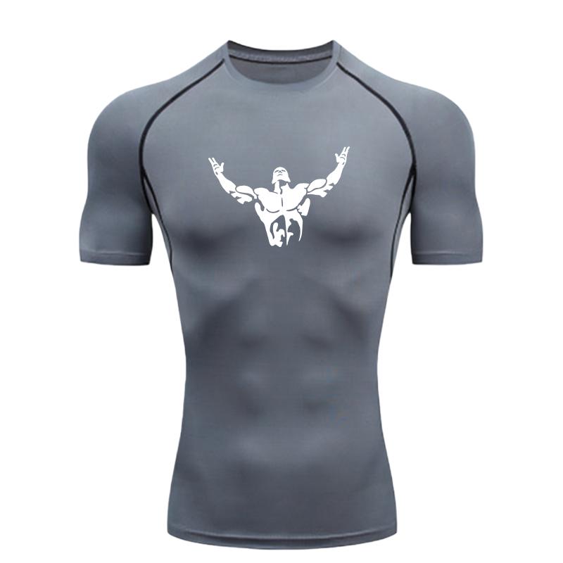 Men's Sports T-shirt Training Compression Workout  Athletic Tees Gym Running Stretchy Moisture-Wicking Stretchy Fabric Comfortable Fitness Suit