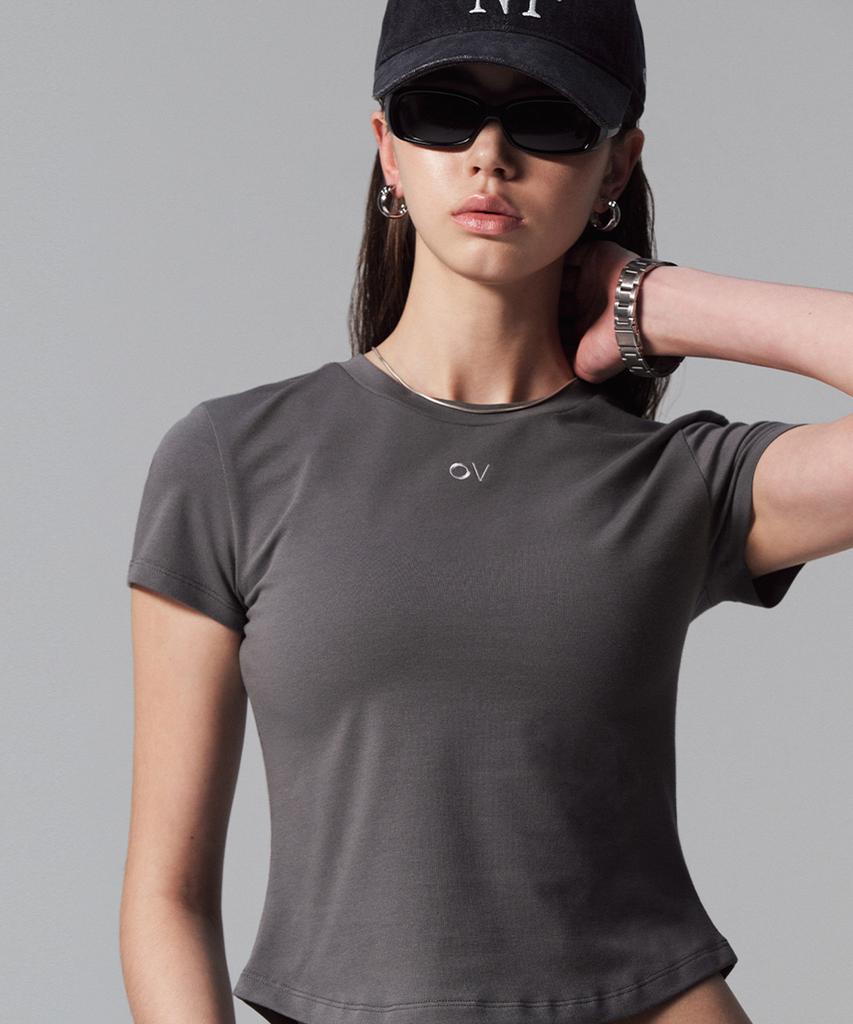 Ausdoeoboiseu (W)Ov Central Logo Baby Tee (Gray)